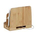Suport pentru telefoane/tableta, din bambus, 6 dispozitive, 23 x 25,5 x 13,5 cm - imagine 8