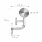 Balustrada din otel inoxidabil, argintiu, 200cm - imagine 4