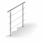 Balustradă metalică modernă pe scări albe