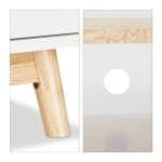 Noptiera cu usa si raft deschis, alb/natur, MDF/bambus, 74 x 43 x 40 cm - imagine 2