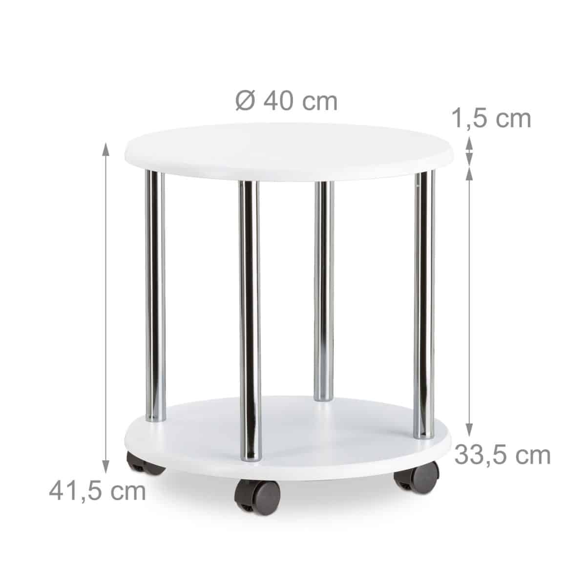 Masuta de cafea, cu spatiu de depozitare, rotunda, alb - imagine 4