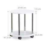 Masuta de cafea, cu spatiu de depozitare, rotunda, alb - imagine 4