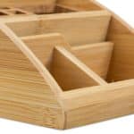 Organizator de birou, 5 compartimente, din bambus, 8,7 x 12,7 x 15,5 cm - imagine 4