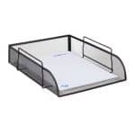 Tavita documente A4, metalica, negru, 8,5 x 26 x 33,5 cm, Relaxdays