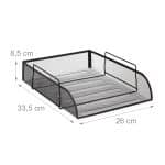 Tavita documente A4, metalica, negru, 8,5 x 26 x 33,5 cm, Relaxdays - imagine 3