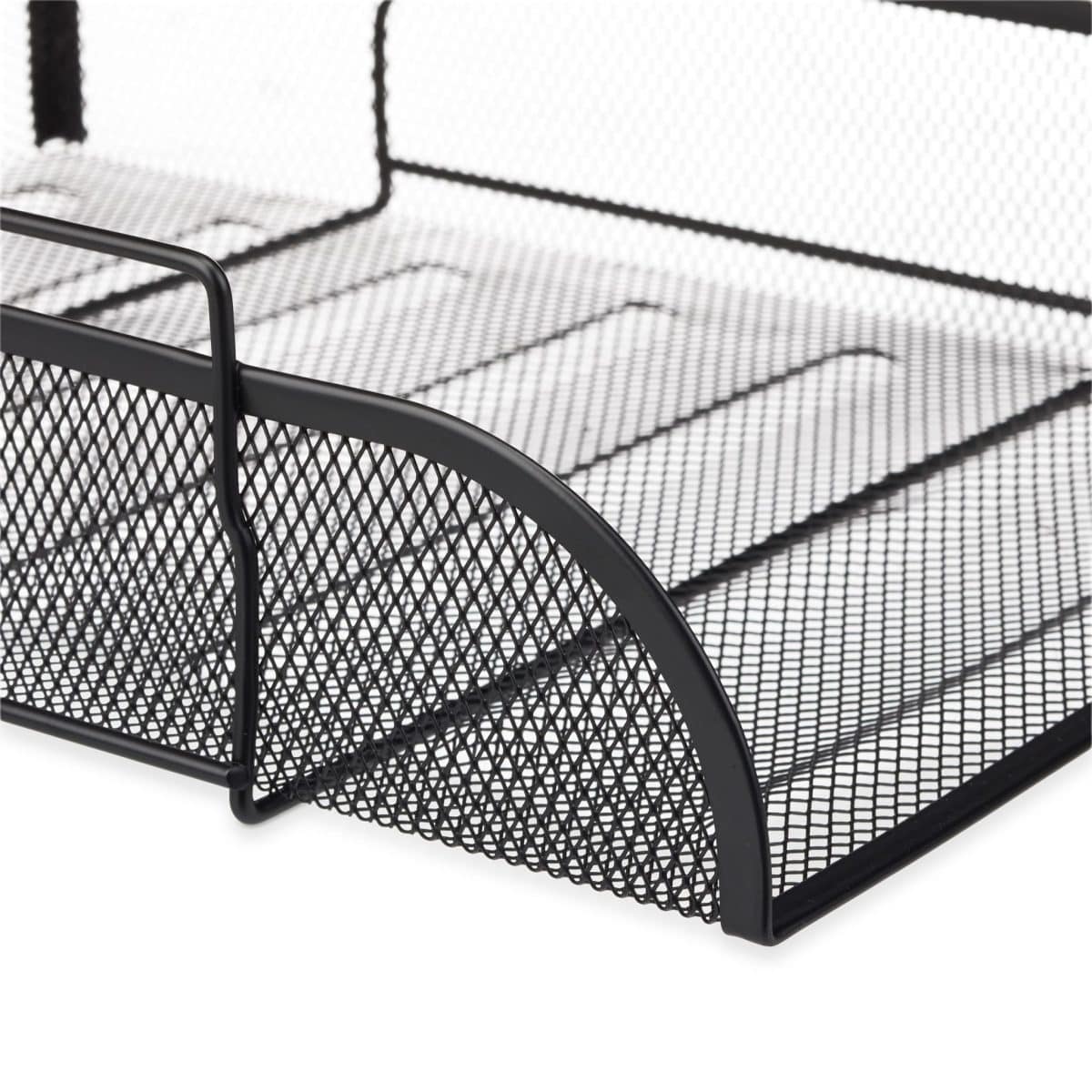 Tavita documente A4, metalica, negru, 8,5 x 26 x 33,5 cm, Relaxdays - imagine 4