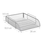 Tavita documente A4, metalica, gri, 8,5 x 26 x 33,5 cm, Relaxdays - imagine 3