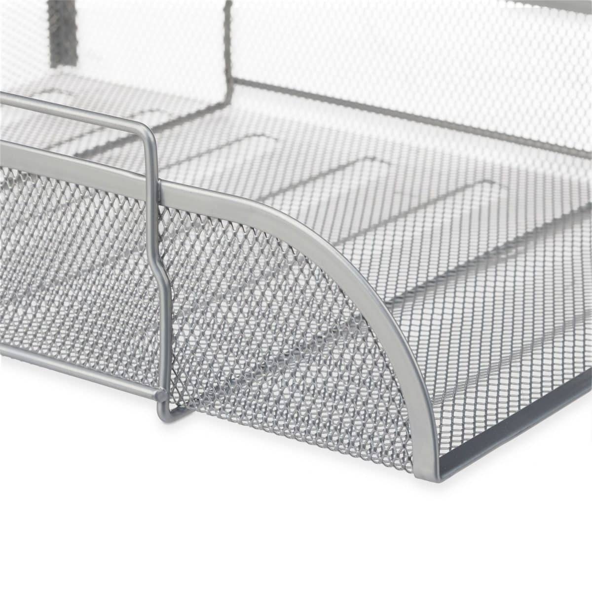 Tavita documente A4, metalica, gri, 8,5 x 26 x 33,5 cm, Relaxdays - imagine 4