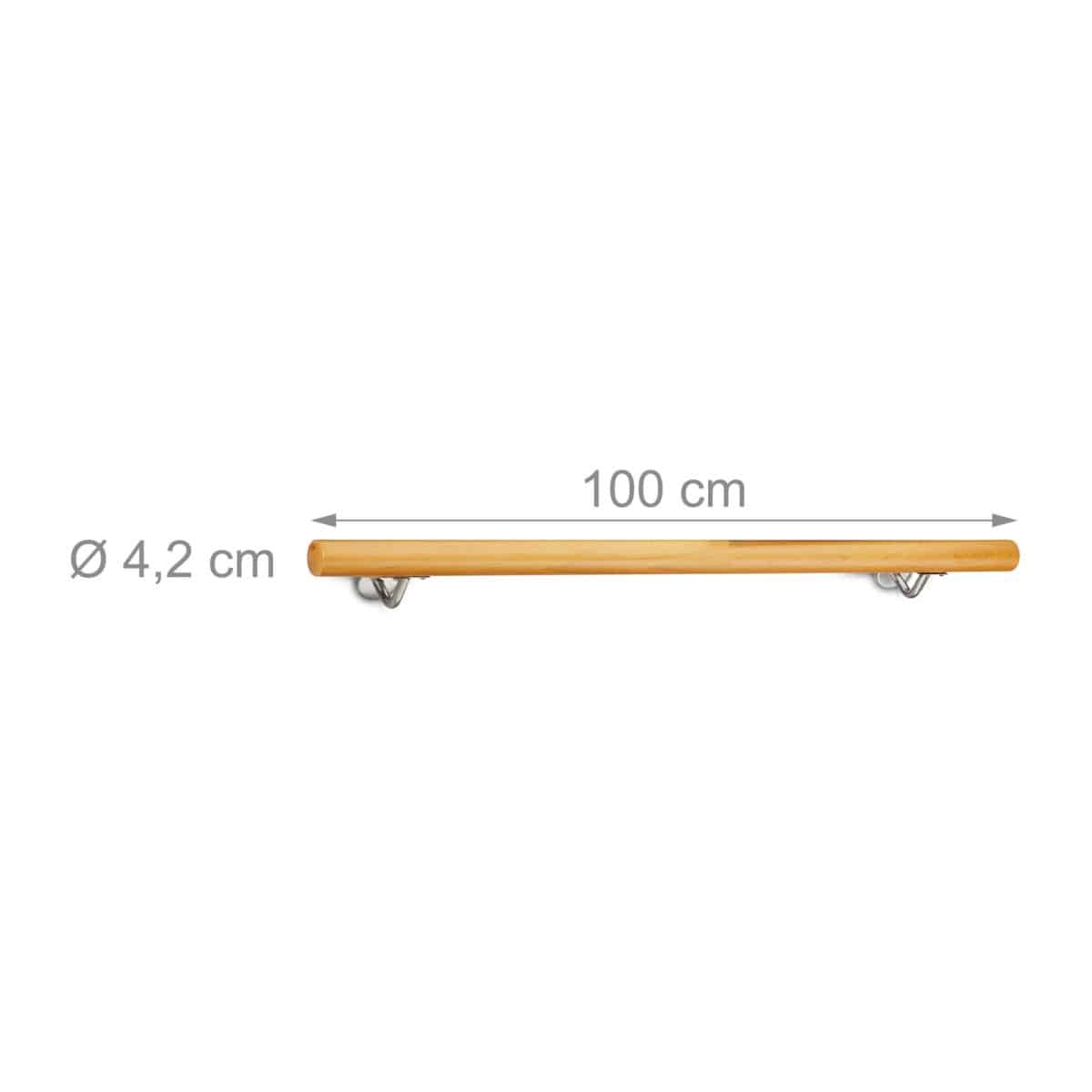 Balustrada din otel inoxidabil si lemn, 100cm - imagine 3