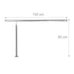 Balustrada din otel inoxidabil, argintiu, H 80 cm, L 150 cm