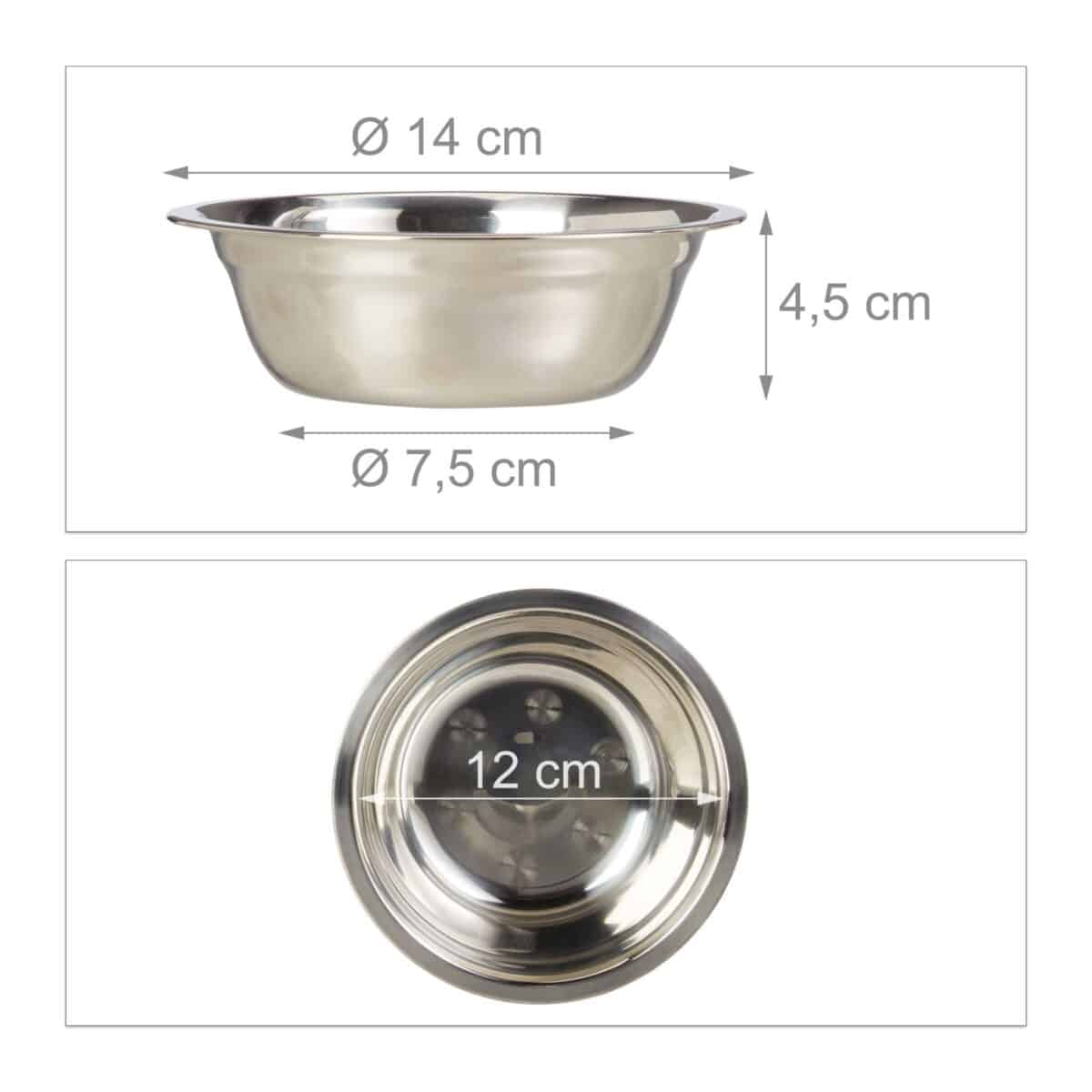 Boluri hranire animale de companie, din inox cu suport din bambus, 10,5 x 35,5 x 18 cm - imagine 5
