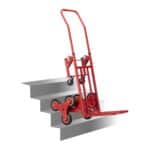 Carucior marfa pentru trepte, capacitate incarcare 150 kg, maner reglabil pe inaltime, rosu, Relaxdays - imagine 6