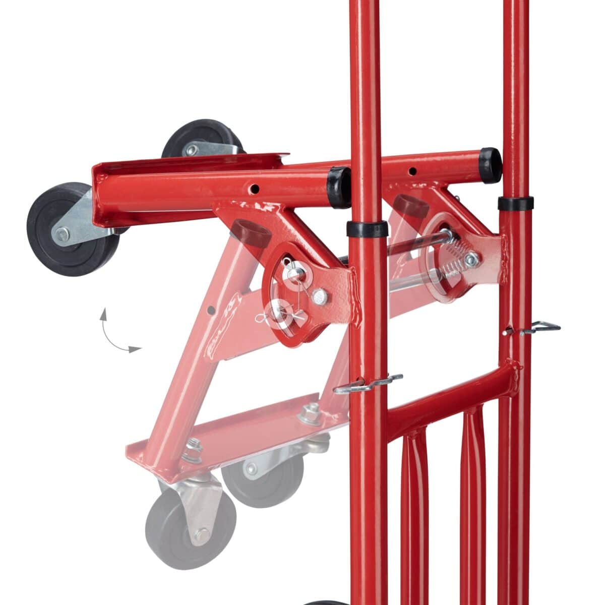 Carucior marfa pentru trepte, capacitate incarcare 150 kg, maner reglabil pe inaltime, rosu, Relaxdays - imagine 7
