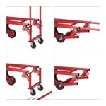 Carucior marfa pentru trepte, capacitate incarcare 150 kg, maner reglabil pe inaltime, rosu, Relaxdays - imagine 9