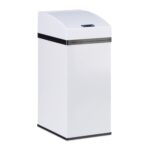 Cos de gunoi cu senzor, Relaxdays, alb, 7 l, 35 x 14.5 x 20 cm