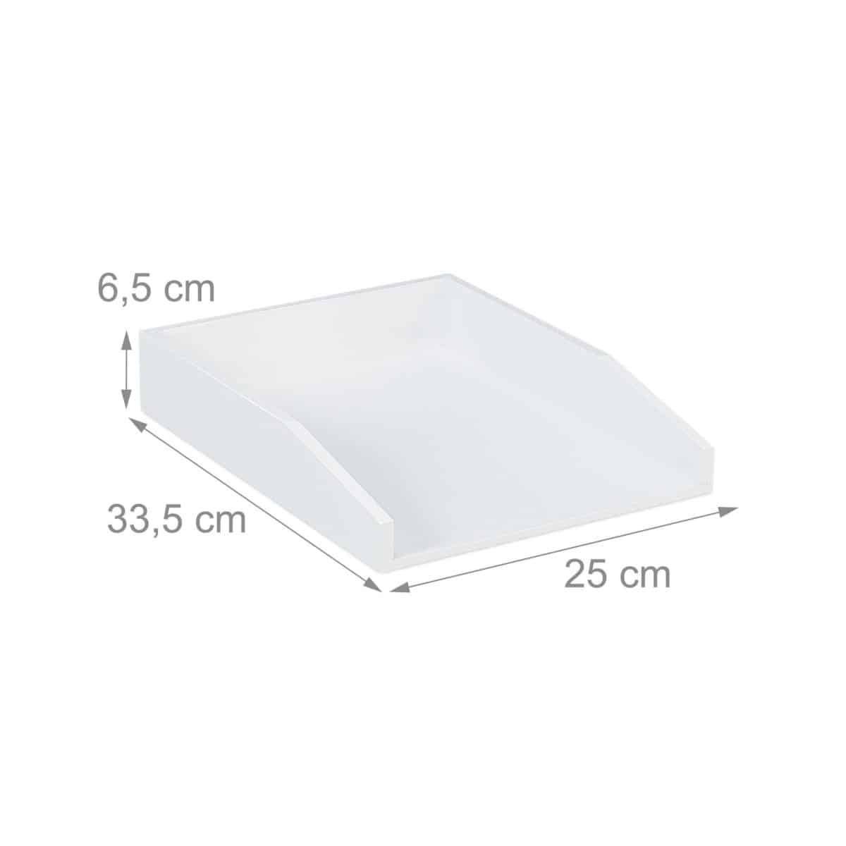 Tavita documente A4, bambus, alb, 6,5 x 25 x 33,5 cm, Relaxdays - imagine 4