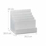 Organizator de birou, 5 compartimente, bambus lacuit alb, 23 x 24,5 x 20,5 cm - imagine 4