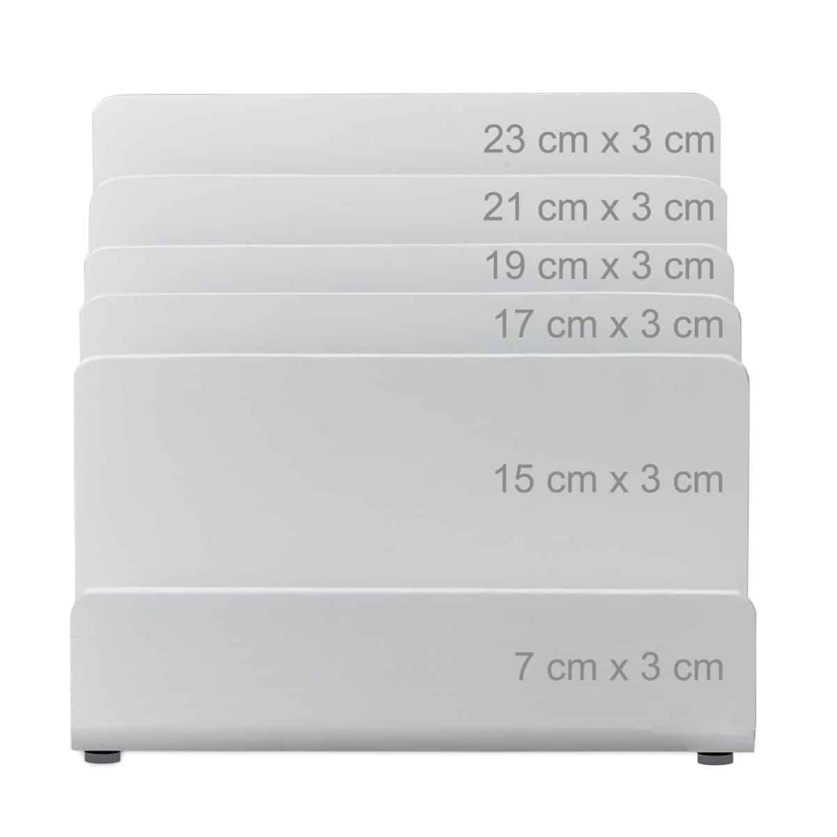 Organizator de birou, 5 compartimente, bambus lacuit alb, 23 x 24,5 x 20,5 cm - imagine 5