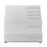 Organizator de birou, 5 compartimente, bambus lacuit alb, 23 x 24,5 x 20,5 cm - imagine 5