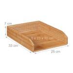 Tavita documente A4, din bambus, 7 x 25 x 33 cm, Relaxdays - imagine 4