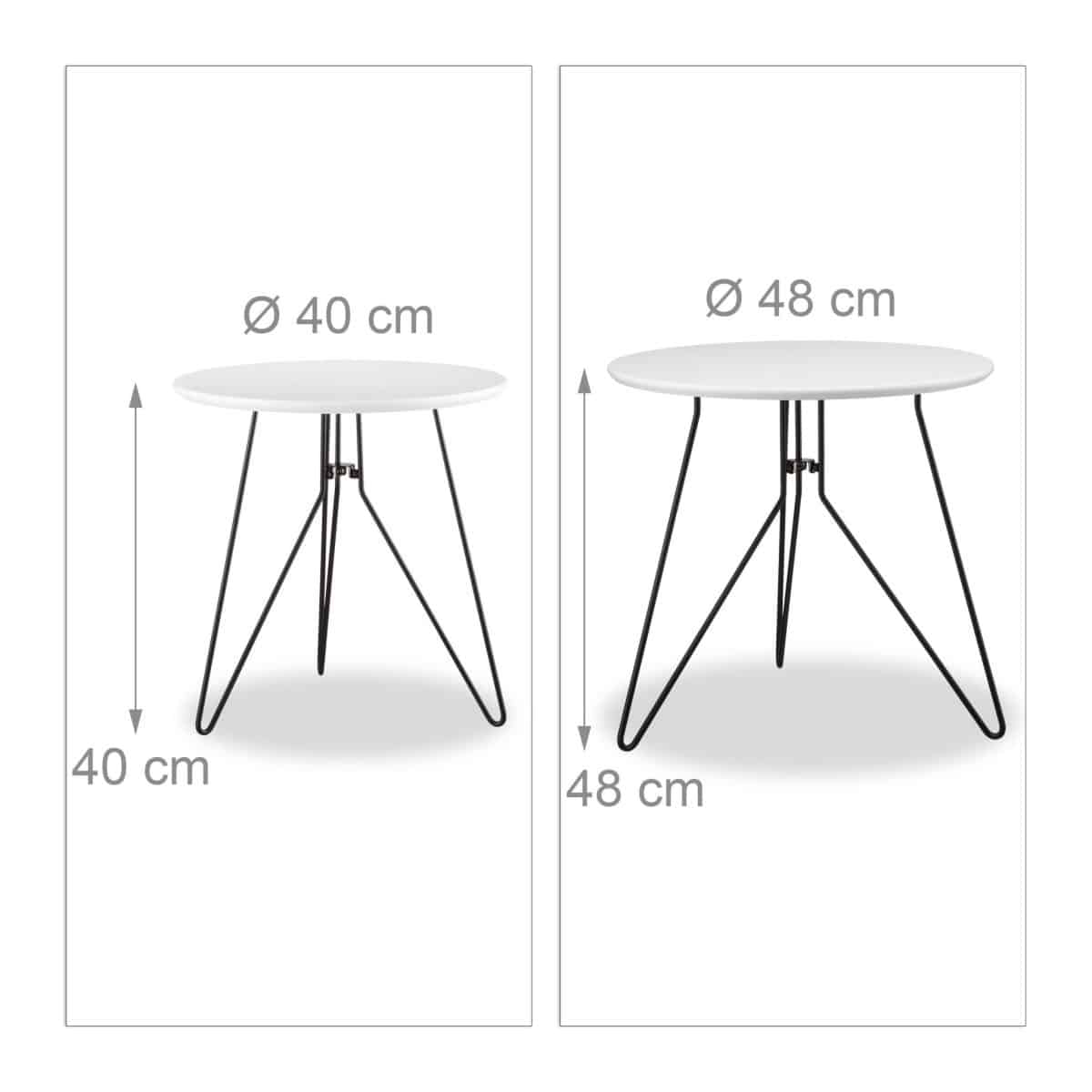 Set 2 masute cafea, alb/negru, MDF - imagine 4