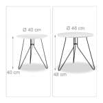 Set 2 masute cafea, alb/negru, MDF - imagine 4