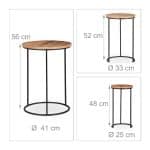 Set 3 masute de cafea, din lemn, dimensiuni diferite, maro - imagine 4
