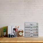 Organizator de birou, metalic, 5 sertare, gri, 29 x 27,5 x 35,5 cm - imagine 2
