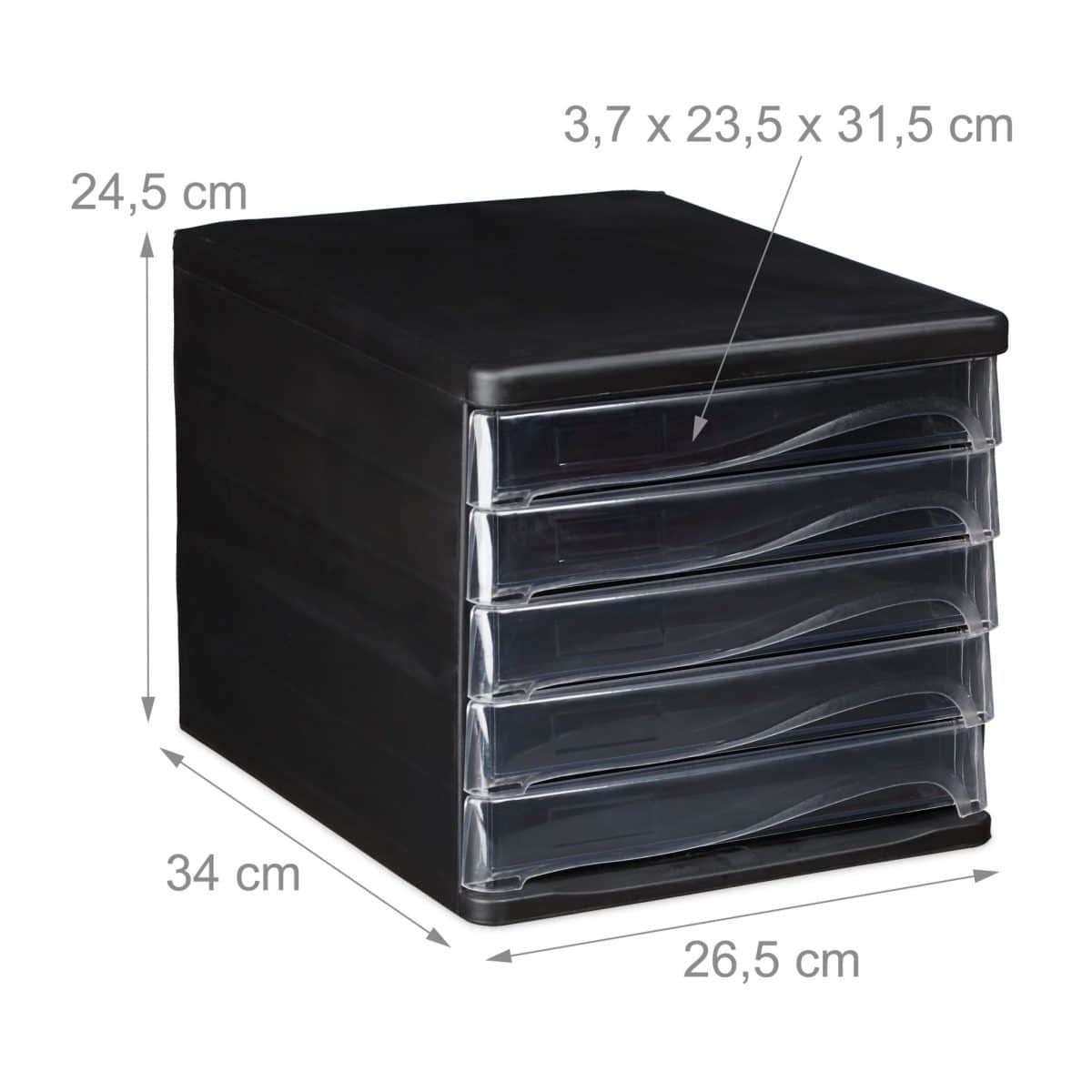 Organizator de birou, potrivit pentru A4, 5 sertare, 24,5 x 26,5 x 34 cm - imagine 4