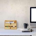 Organizator de birou, din bambus, compartimentat, 21 x 30 x 20 cm - imagine 4