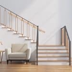 Balustrada din aluminiu cu aspect de lemn, maro deschis, 100 cm - imagine 4