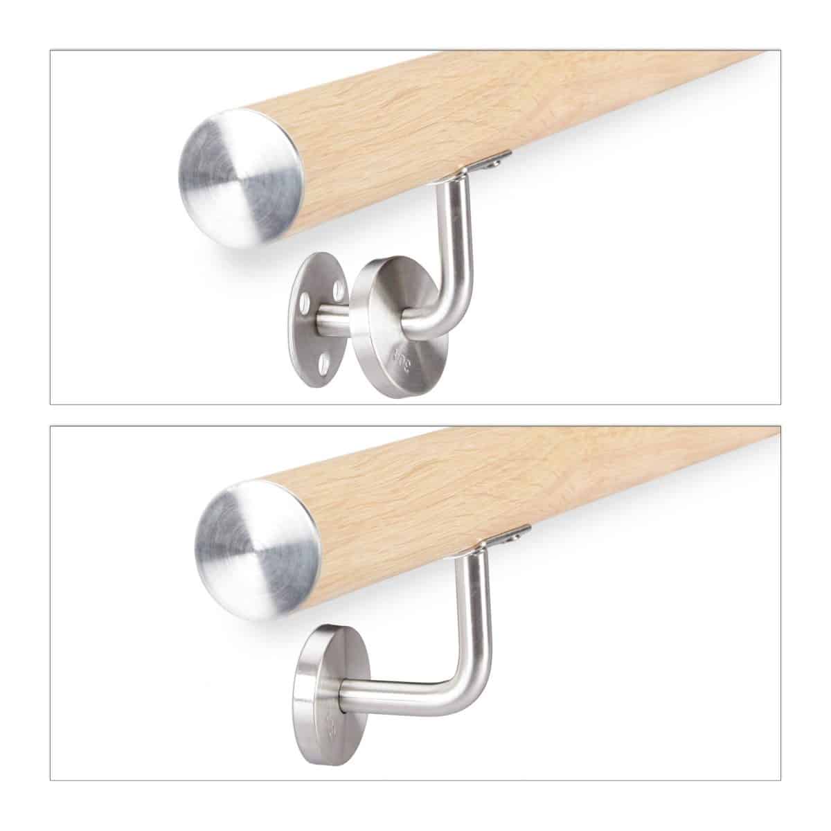 Balustrada din aluminiu cu aspect de lemn, maro deschis, 100 cm - imagine 5