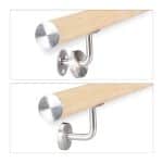 Balustrada din aluminiu cu aspect de lemn, maro deschis, 100 cm - imagine 5