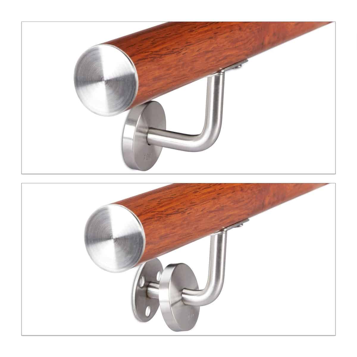 Balustrada din aluminiu cu aspect de lemn, maro, 150 cm - imagine 5