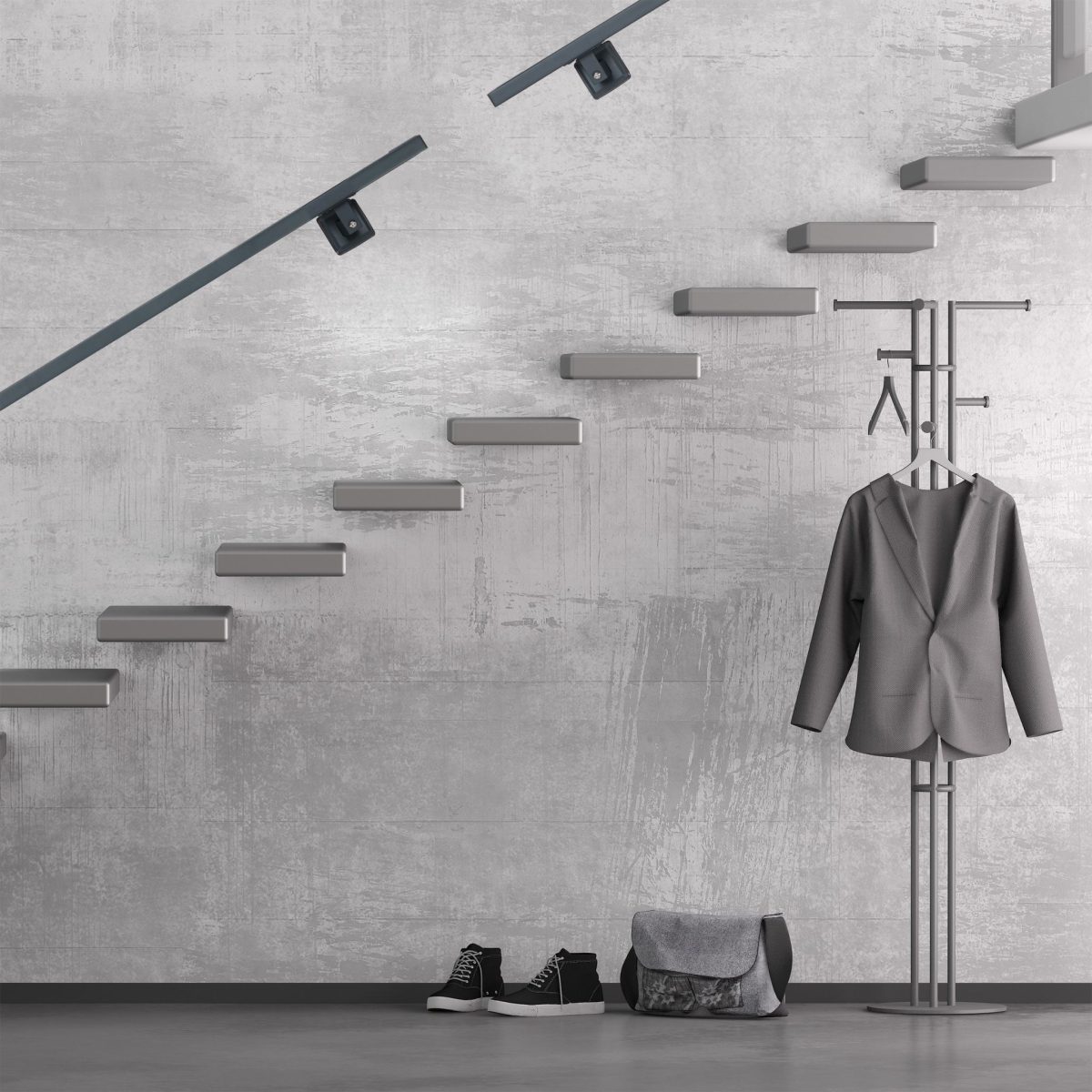 Balustrada dreptunghiulara din otel, antracit, 150 cm - imagine 2