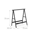 Set 2 staliere multifunctionale din otel, pliabile, capacitate 100 kg, negru, Relaxdays - imagine 4
