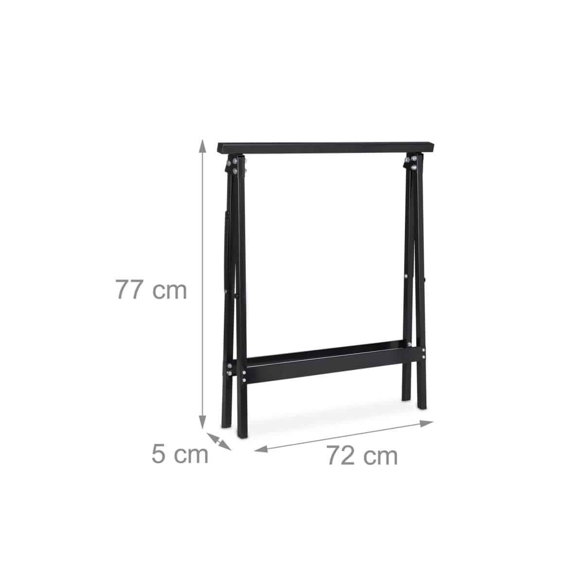 Set 2 staliere multifunctionale din otel, pliabile, capacitate 100 kg, negru, Relaxdays - imagine 5