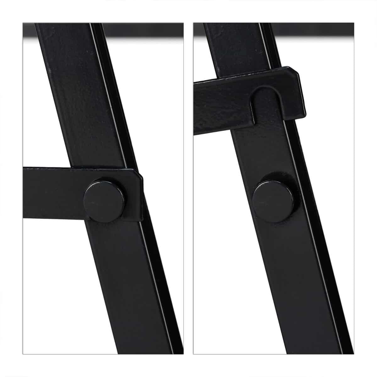 Set 2 staliere multifunctionale din otel, pliabile, capacitate 100 kg, negru, Relaxdays - imagine 7