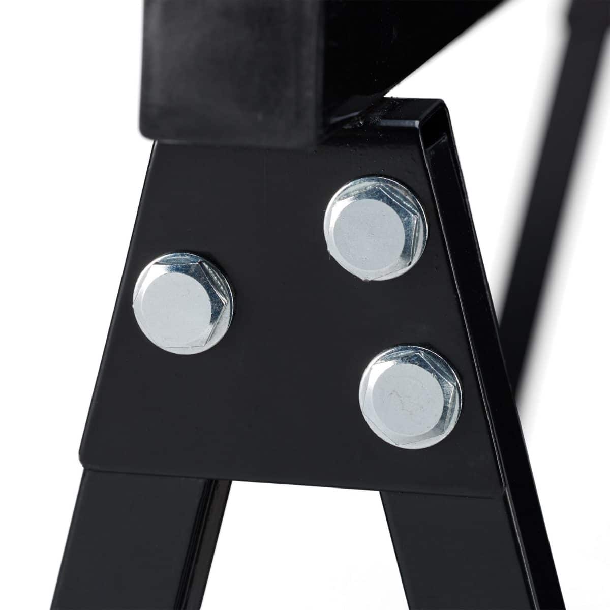 Set 2 staliere multifunctionale din otel, pliabile, capacitate 100 kg, negru, Relaxdays - imagine 8