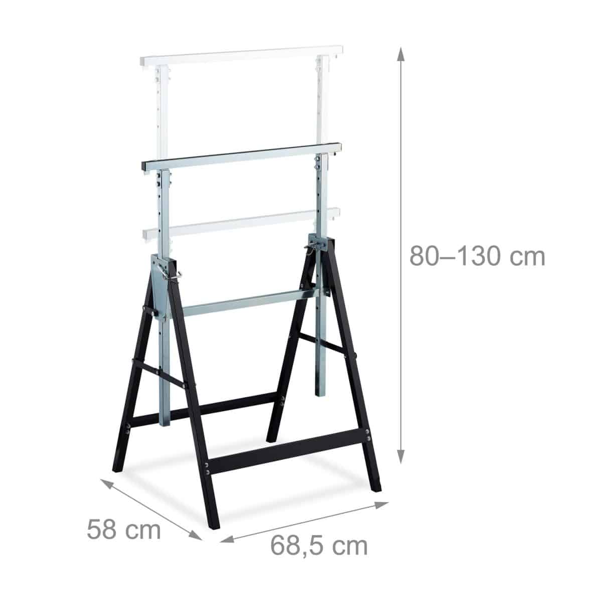 Set 2 staliere multifunctionale, pliabile, inaltime 7 trepte, capacitate 200 kg, Relaxdays - imagine 4