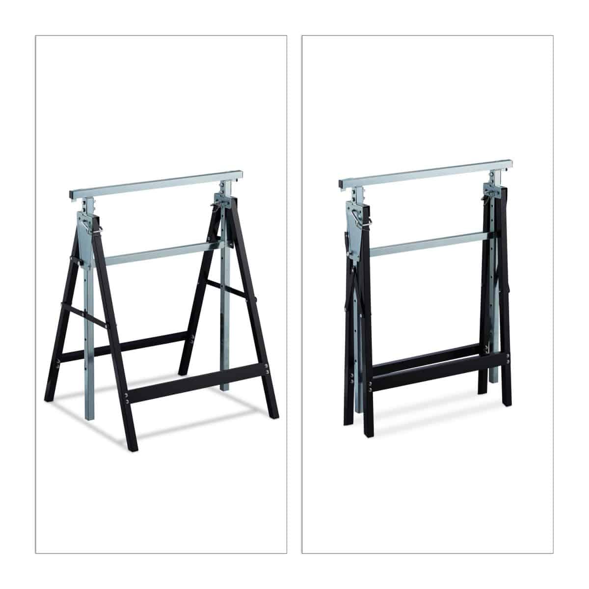 Set 2 staliere multifunctionale, pliabile, inaltime 7 trepte, capacitate 200 kg, Relaxdays - imagine 6
