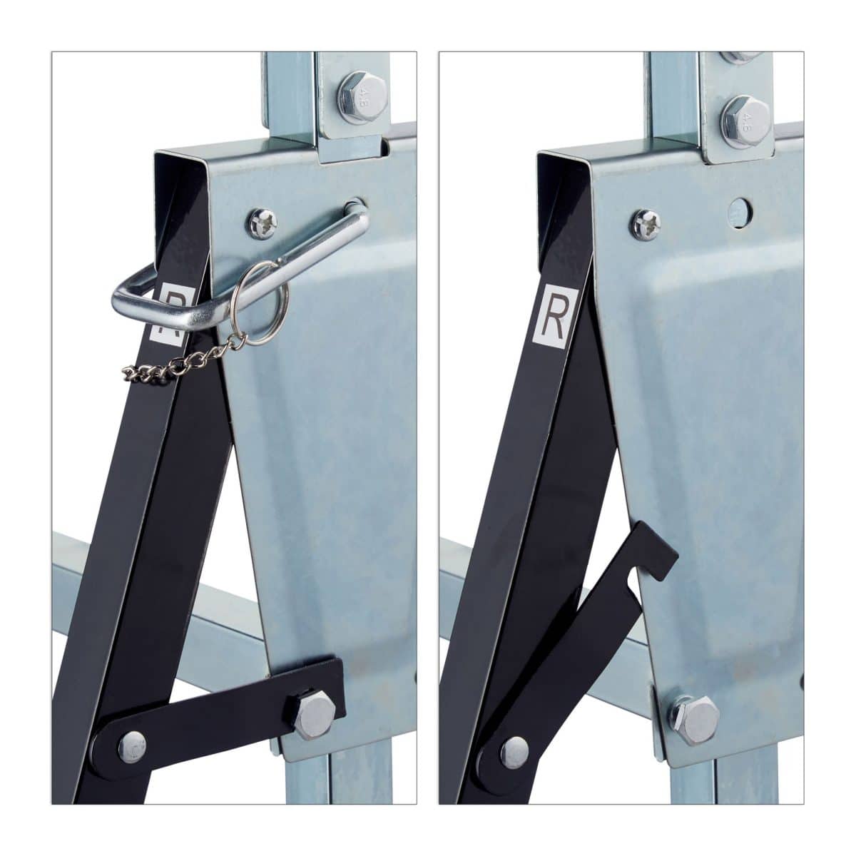 Set 2 staliere multifunctionale, pliabile, inaltime 7 trepte, capacitate 200 kg, Relaxdays - imagine 7