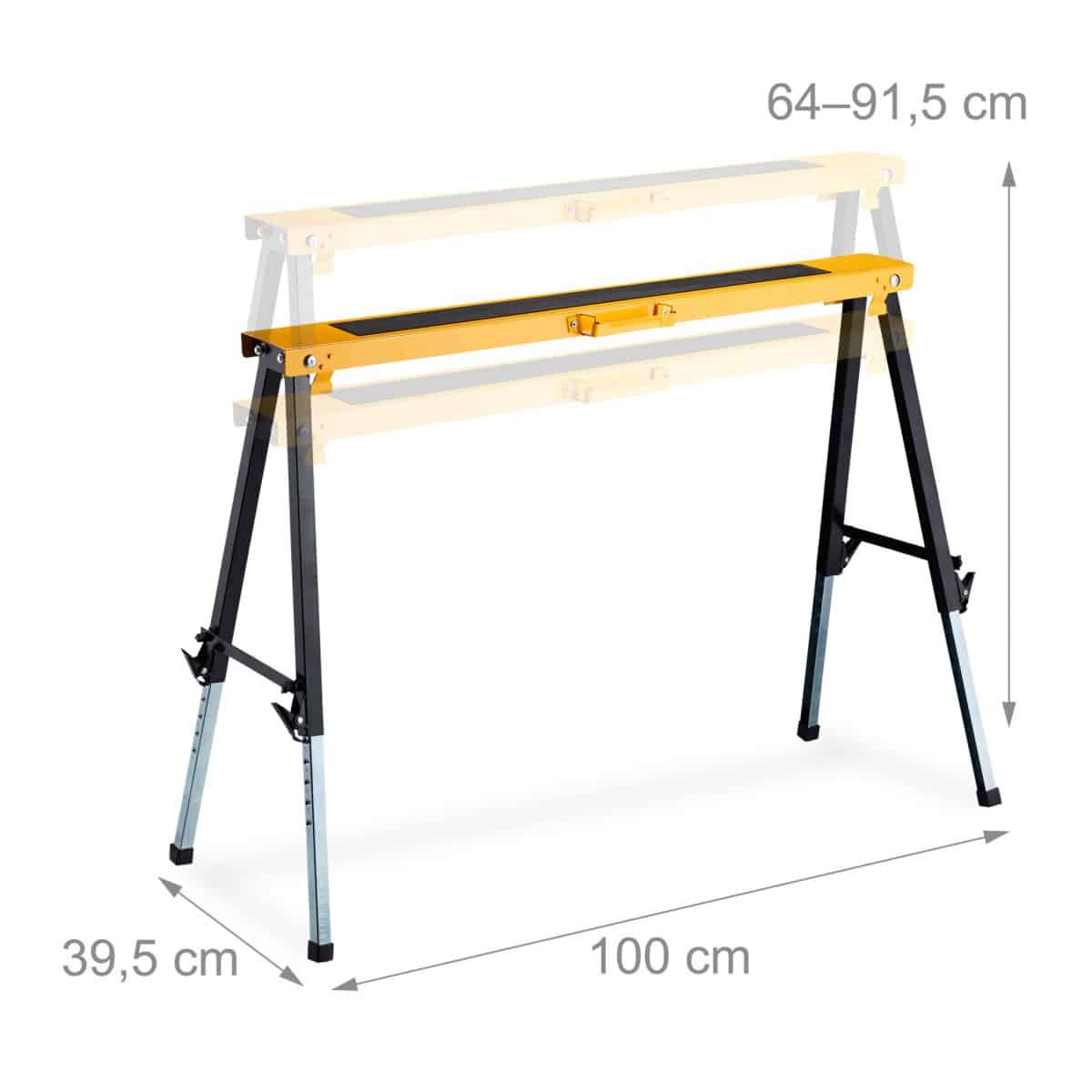 Set 2 staliere, pliabile, reglabile pe 12 inaltimi, capacitate 100kg, Relaxdays - imagine 4