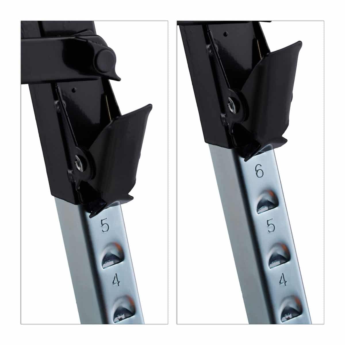 Set 2 staliere, pliabile, reglabile pe 12 inaltimi, capacitate 100kg, Relaxdays - imagine 7