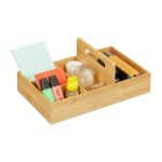 Organizator birou sau atelier, maner transport, din bambus, 12,5 x 32,5 x 20,5 cm