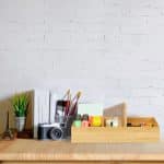 Organizator birou sau atelier, maner transport, din bambus, 12,5 x 32,5 x 20,5 cm - imagine 3