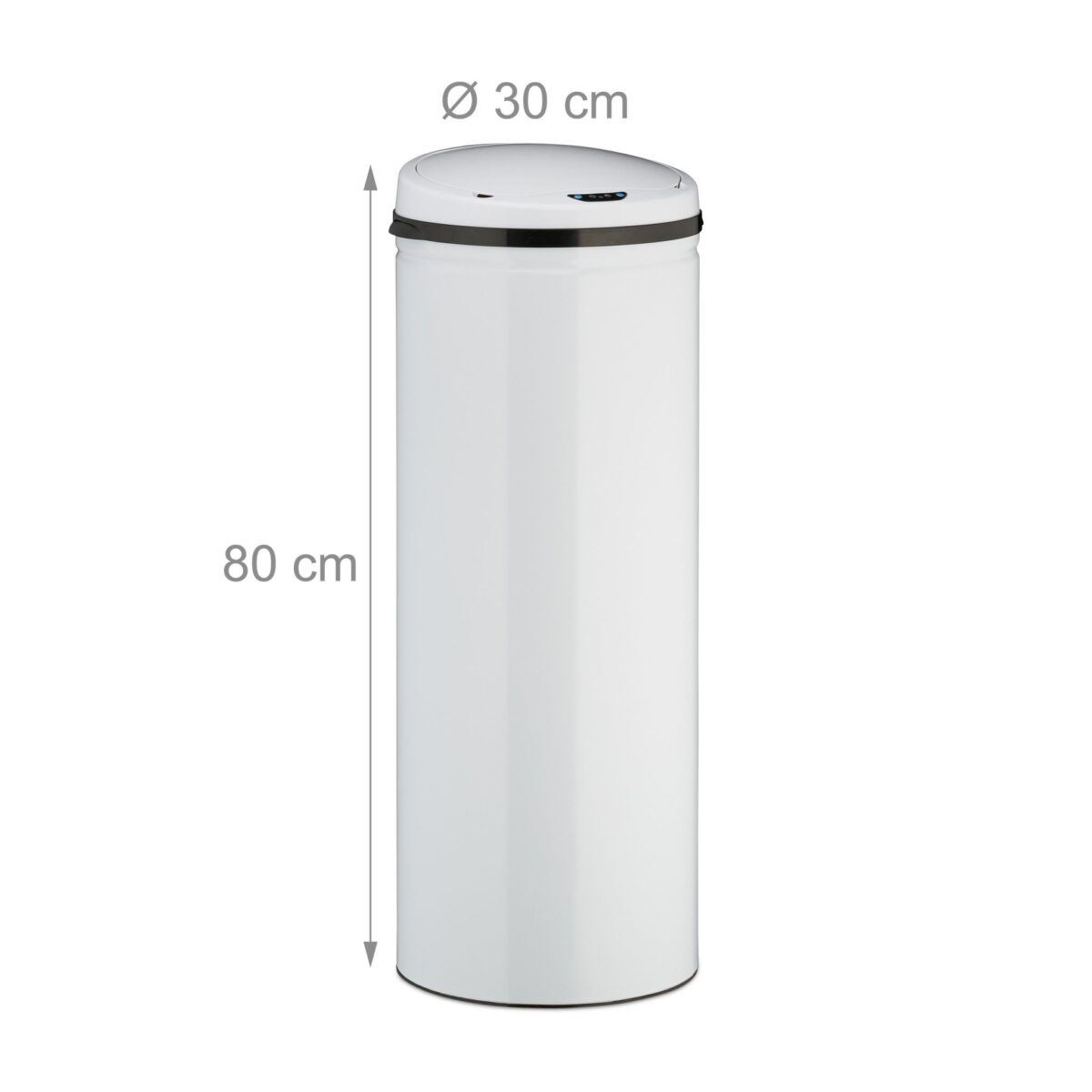 Cos de gunoi cu senzor, 50 L, otel, design modern, alb - imagine 2