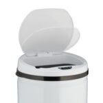 Cos de gunoi cu senzor, 50 L, otel, design modern, alb - imagine 4