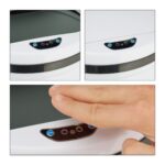 Cos de gunoi cu senzor, 50 L, otel, design modern, alb - imagine 3