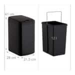Cos de gunoi cu senzor automat, 12 L, capac anti-miros, 41 x 21,5 x 28 cm, negru - imagine 2